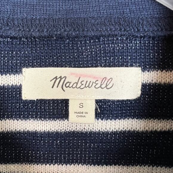 Madewell Quilted Mockneck Striped Sweatshirt Size Small - Picture 8 of 10
